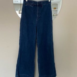 madewell high waisted limited edition wide leg jeans, size 27